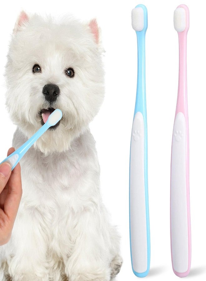 Thrymme 2 Pcs Dog Toothbrush, Ultra Soft Tooth Brush for Cats & Puppies, Mini Head Dental Cleaning Kit for Tiny Dogs & Kittens - Image 1